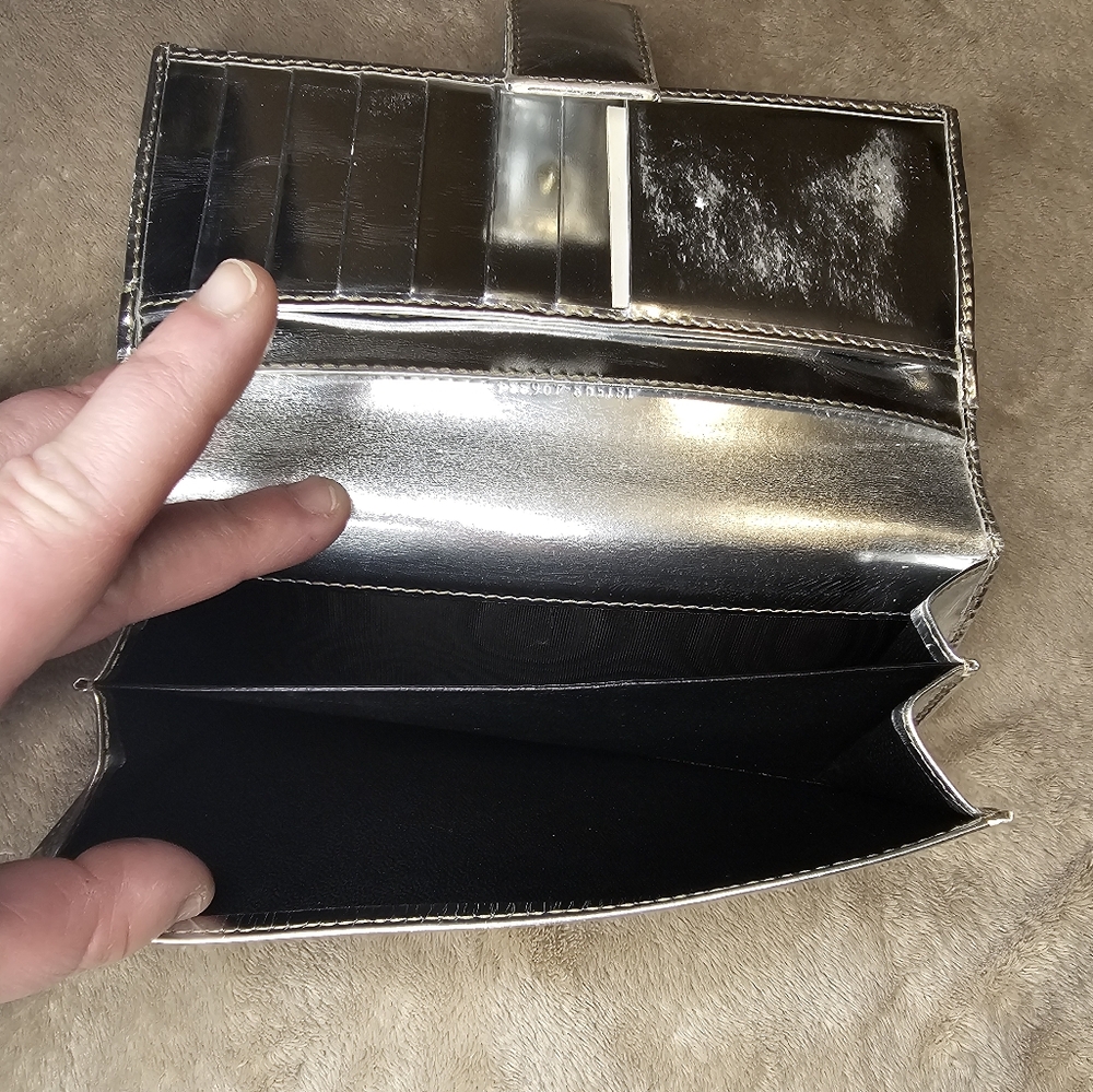 Gucci Rare Silver canvas Long Wallet with Box - Picture 4 of 16